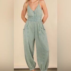 Very J (new me) acid wash Sleeveless Jumpsuit NWT